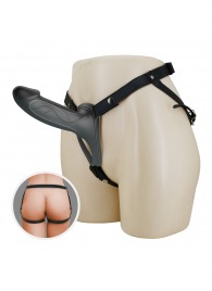 Черный полый мужской страпон London - 16,8 см. - Baile - купить с доставкой в Старом Осколе