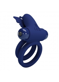 Синее эрекционное кольцо с вибростимуляцией клитора - Baile - в Старом Осколе купить с доставкой