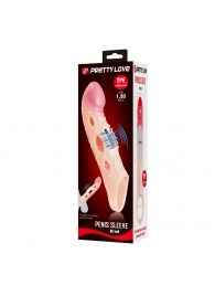 Телесная удлиняющая насадка с рельефом и вибрацией Brad - 21,3 см. - Baile - в Старом Осколе купить с доставкой