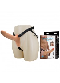 Телесный полый мужской страпон London - 16,8 см. - Baile - купить с доставкой в Старом Осколе