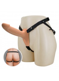 Телесный полый мужской страпон London - 16,8 см. - Baile - купить с доставкой в Старом Осколе