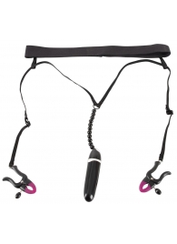 Женские вибростринги с зажимами для половых губ Spreader String with Vibrator - Orion - купить с доставкой в Старом Осколе