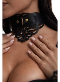 Фигурный чокер с узорами и золотистой фурнитурой - Crazy Handmade - купить с доставкой в Старом Осколе