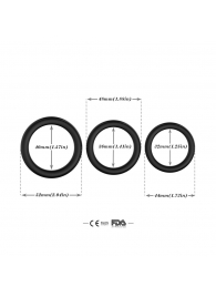 Набор из 3 черных эрекционных колец Stay Hard - Boys of Toys - в Старом Осколе купить с доставкой