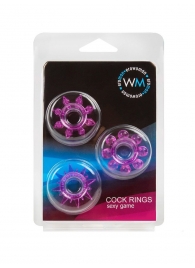 Набор из 3 лиловых эрекционных колец различной формы - Erowoman-Eroman - в Старом Осколе купить с доставкой