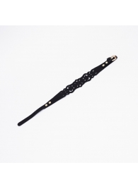 Черный ажурный чокер с золотистой фурнитурой - Crazy Handmade - купить с доставкой в Старом Осколе