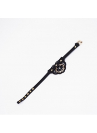 Черный чокер с клепками и золотистой фурнитурой - Crazy Handmade - купить с доставкой в Старом Осколе