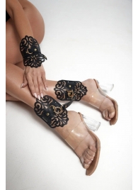 Черный фигурные оковы с золотистой фурнитурой - Crazy Handmade - купить с доставкой в Старом Осколе