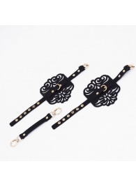 Черный фигурные оковы с золотистой фурнитурой - Crazy Handmade - купить с доставкой в Старом Осколе