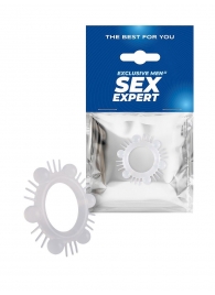 Эластичное эрекционное кольцо с шипиками и шариками - Sex Expert - в Старом Осколе купить с доставкой