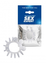 Эластичное эрекционное кольцо с шариками и лучами - Sex Expert - в Старом Осколе купить с доставкой