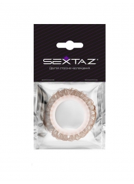 Эрекционное кольцо с бежевыми «ресничками» - Sextaz - в Старом Осколе купить с доставкой