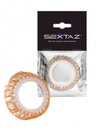 Эрекционное кольцо с бежевыми «ресничками» - Sextaz - в Старом Осколе купить с доставкой