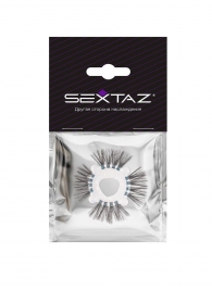 Эластичное эрекционное кольцо с черными «ресничками» - Sextaz - в Старом Осколе купить с доставкой