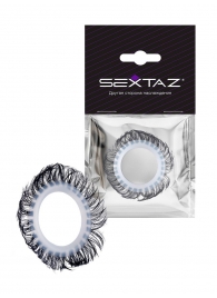 Эластичное эрекционное колечко с черными «ресничками» - Sextaz - в Старом Осколе купить с доставкой