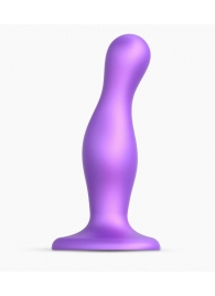 Фиолетовая насадка Strap-On-Me Dildo Plug Curvy size M - Strap-on-me - купить с доставкой в Старом Осколе