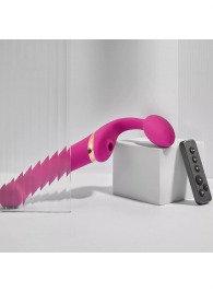 Ярко-розовый безремневой страпон Multi Orgasm Bendable Strap-On size L с клиторальной стимуляцией - Strap-on-me - купить с доставкой в Старом Осколе