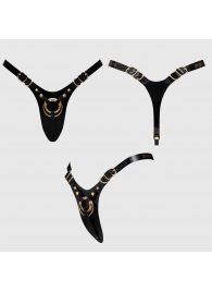 Черный пояс для фиксации насадок Strap-On-Me Leatherette Harness Fabulous - Strap-on-me - купить с доставкой в Старом Осколе