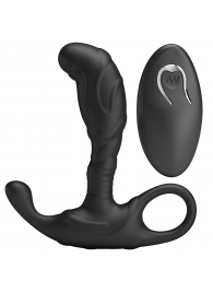 Черный изогнутый массажёр простаты с вибрацией и пультом ДУ - Baile - в Старом Осколе купить с доставкой