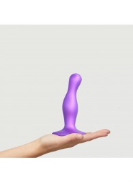 Фиолетовая насадка Strap-On-Me Dildo Plug Curvy size S - Strap-on-me - купить с доставкой в Старом Осколе