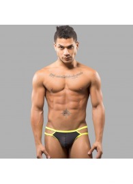 Черные мужские трусы-стринги с 2 боковыми бретелями - Romeo Rossi купить с доставкой