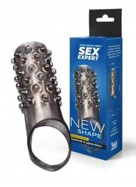 Дымчатая насадка на пенис с выпуклостями - 12 см. - Sex Expert - в Старом Осколе купить с доставкой