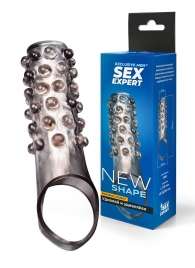 Дымчатая насадка на пенис с выпуклостями - 11 см. - Sex Expert - в Старом Осколе купить с доставкой