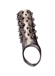 Дымчатая насадка на пенис с шипами и выпуклостями - 12,5 см. - Sex Expert - в Старом Осколе купить с доставкой