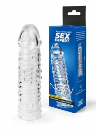 Прозрачная закрытая насадка на пенис - 17 см. - Sex Expert - в Старом Осколе купить с доставкой