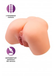 Телесный реалистичный мастурбатор-полуторс с 2 любовными входами - No Name - в Старом Осколе купить с доставкой