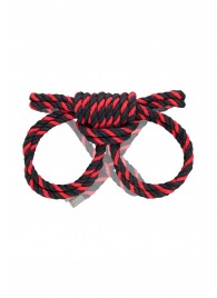 Черно-красные наручники-оковы ’’Узел-омега’’ из хлопковой веревки - Pecado - купить с доставкой в Старом Осколе