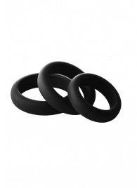 Набор из 3 черных эрекционных колец Smooth Silicone Cockring Pack - Dream Toys - в Старом Осколе купить с доставкой