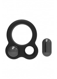 Черное эрекционное кольцо с утяжелителями Cockring Dual Weight - Dream Toys - в Старом Осколе купить с доставкой