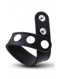 Черное эрекционное кольцо на кнопках - Blush Novelties - в Старом Осколе купить с доставкой