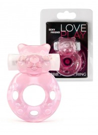 Розовое эрекционное виброкольцо в форме мишки - 1137 - в Старом Осколе купить с доставкой