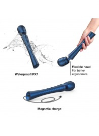 Синий вибромассажёр с насадками Man.wand Edgy - Manwan - в Старом Осколе купить с доставкой