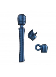 Синий вибромассажёр с насадками Man.wand Edgy - Manwan - в Старом Осколе купить с доставкой