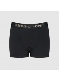 Черные трусики-боксеры для фиксации насадок Strap-on-me Harness Lingerie Allure - size XS - Strap-on-me - купить с доставкой в Старом Осколе