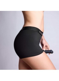 Черные трусики-боксеры для фиксации насадок Strap-on-me Harness Lingerie Allure - size L - Strap-on-me - купить с доставкой в Старом Осколе