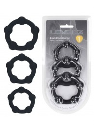 Набор из 3 эрекционных колец Beaded Silicone Cockring Set - Shots Media BV - в Старом Осколе купить с доставкой