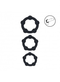 Набор из 3 эрекционных колец Beaded Silicone Cockring Set - Shots Media BV - в Старом Осколе купить с доставкой