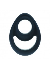 Черное эрекционное кольцо Double Ergo Silicone Cockring - Shots Media BV - в Старом Осколе купить с доставкой