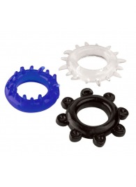 Набор из 3 эрекционных колец разного цвета и рельефа - Boys of Toys - в Старом Осколе купить с доставкой