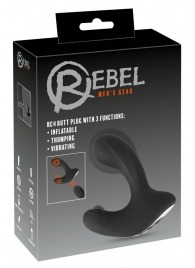 Черная анальная вибропробка с функцией расширения RC Butt Plug with 3 functions - Orion - в Старом Осколе купить с доставкой