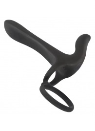 Черная насадка на член с вибрацией Couple’s Vibrator - Orion - в Старом Осколе купить с доставкой