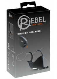 Черная вибронасадка для эрекции и стимуляции мошонки Cock ring with RC ball massager - Orion - в Старом Осколе купить с доставкой