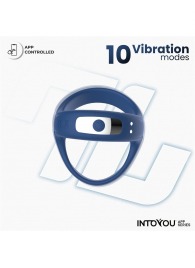 Синее интерактивное эрекционное виброкольцо Rank - Intoyou - в Старом Осколе купить с доставкой