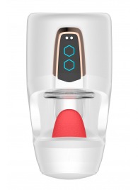 Белый мастурбатор с язычком и возвратно-поступательными движениями - Secwell - в Старом Осколе купить с доставкой