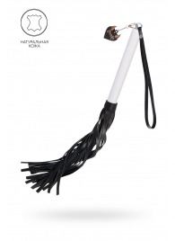 Плеть с белой рукоятью и чёрными хлыстами - 50 см. - Pecado - купить с доставкой в Старом Осколе