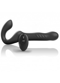 Черный безремневой страпон с вибрацией и возвратно-поступательными движениями - 24 см. - Ibiza - купить с доставкой в Старом Осколе